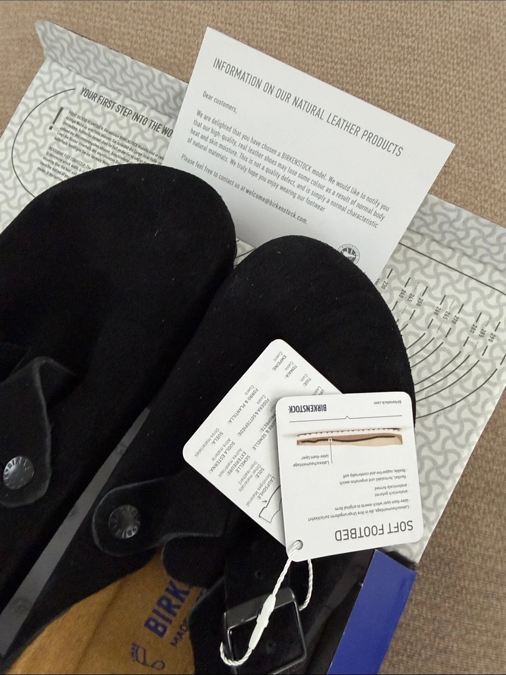 Birkenstock Boston Black Suede Soft Footbed Unisex Clogs EU 41